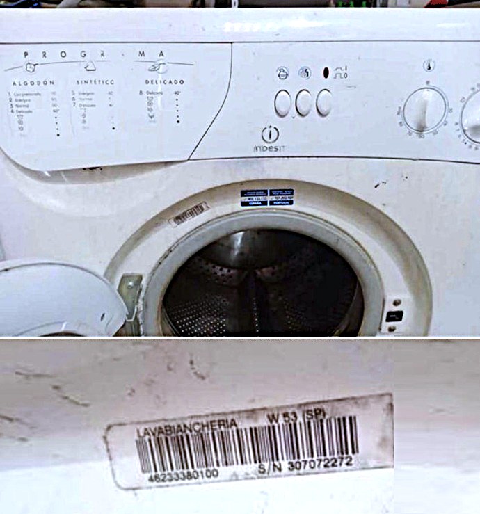 Recambios Lavadora Indesit W53 | Despiece Técnico | Adisa Recicla