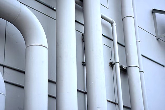 Red de bajantes moderna instalada y sellada con materiales de alta calidad por Europa 9.