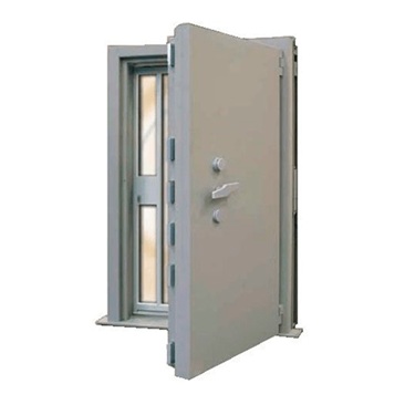 Puerta de cámara acorazada de Grado V con pernos de bloqueo masivo y blindaje de alta seguridad.