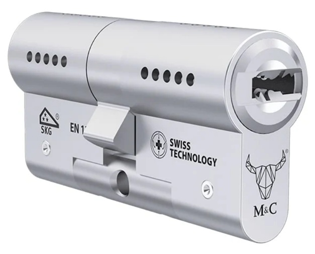 Ingeniería suiza aplicada al bombín M&C CONDOR con triple seguridad ante taladro, extracción y copias 3D.
